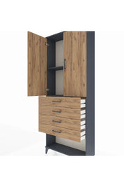 Arges Dolap 88x30x221 Antrasit-Çam