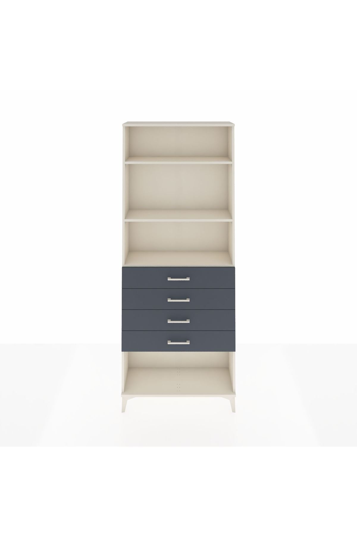 Arges Dolap 3 Raflı 4 Çekmeceli 88x30x221 Aytaşı-Antrasit