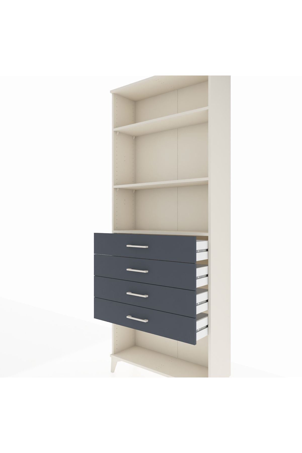 Arges Dolap 3 Raflı 4 Çekmeceli 88x30x221 Aytaşı-Antrasit