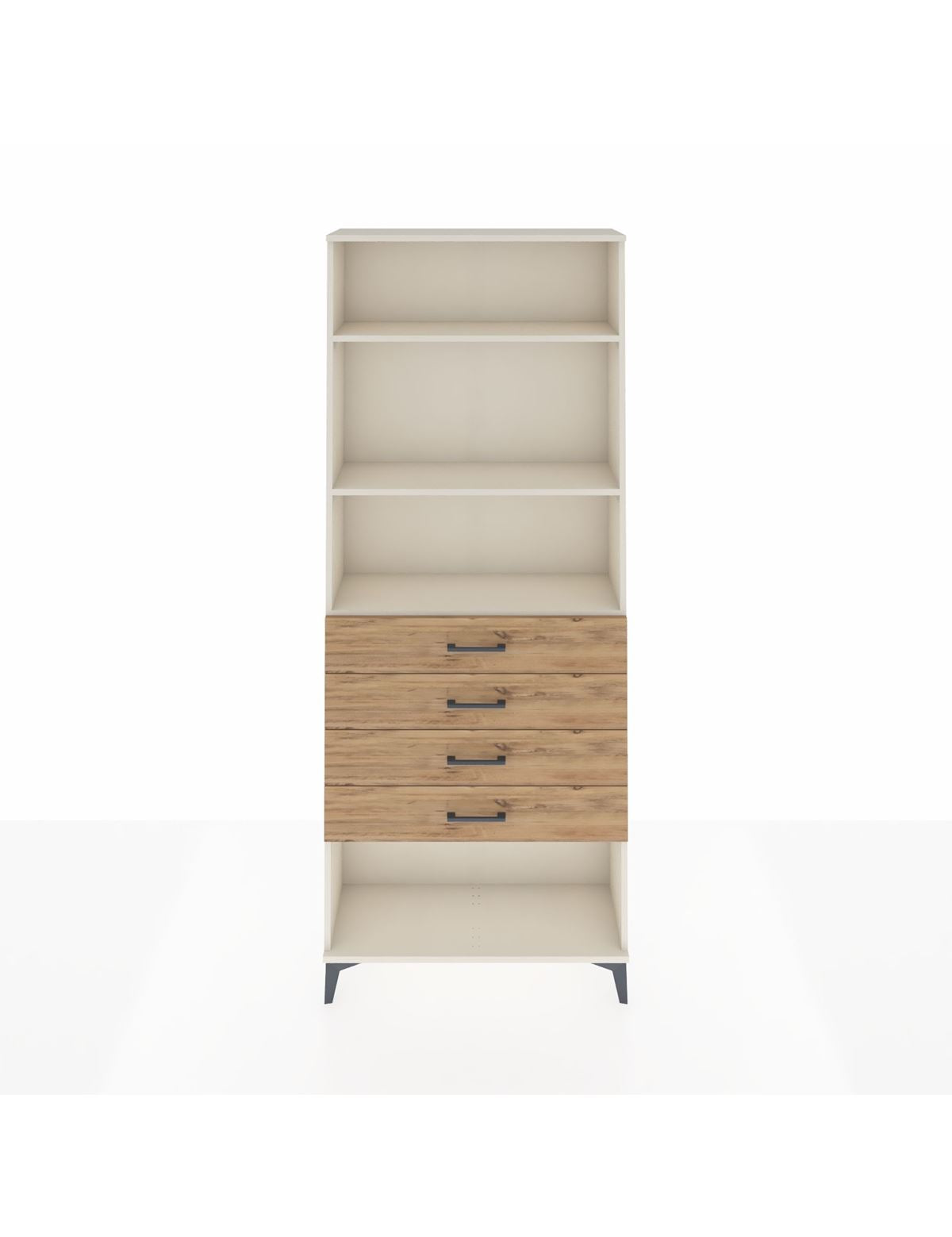 Arges Dolap 3 Raflı 4 Çekmeceli 88x30x221 Aytaşı-Çam