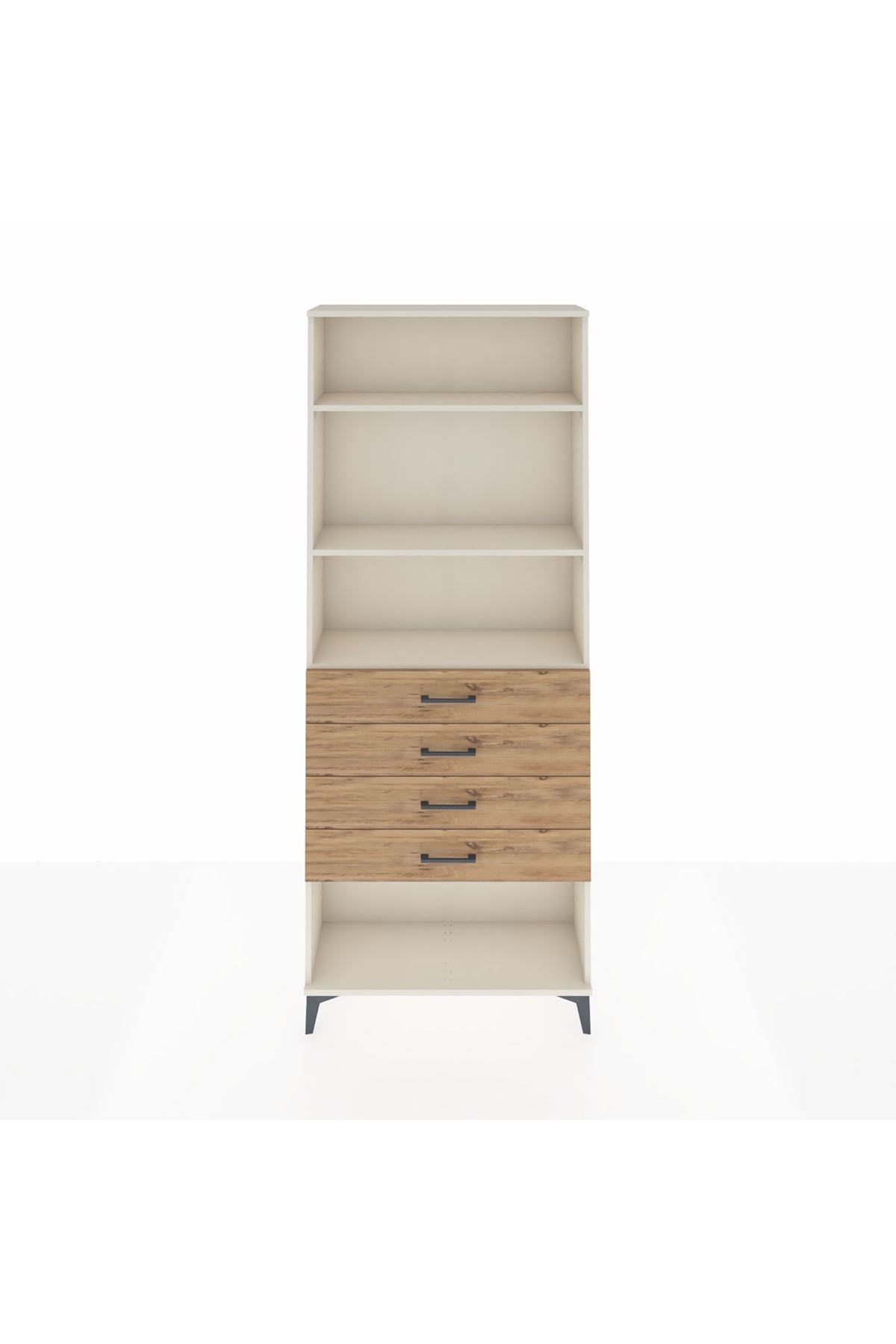 Arges Dolap 3 Raflı 4 Çekmeceli 88x30x221 Aytaşı-Çam