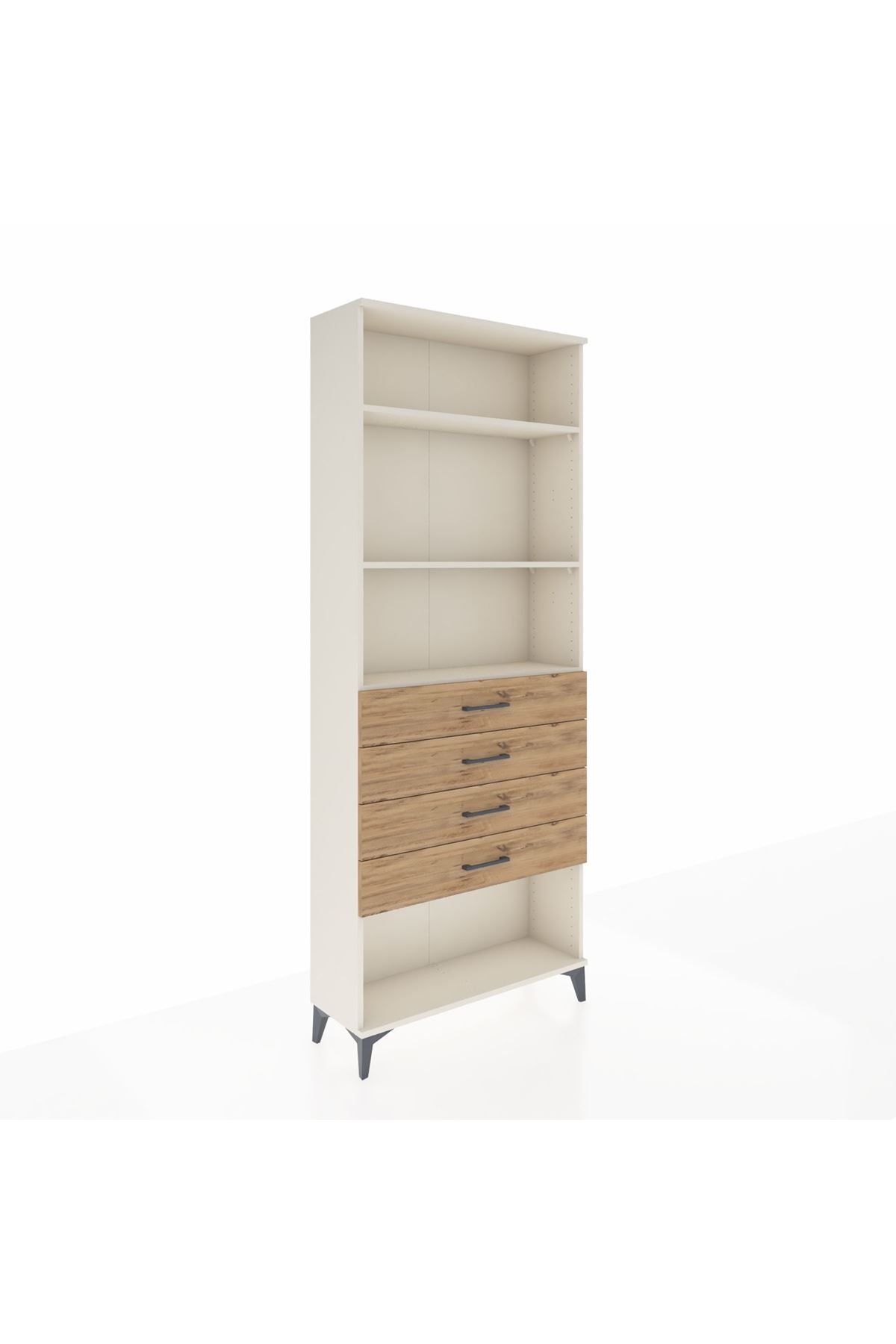 Arges Dolap 3 Raflı 4 Çekmeceli 88x30x221 Aytaşı-Çam