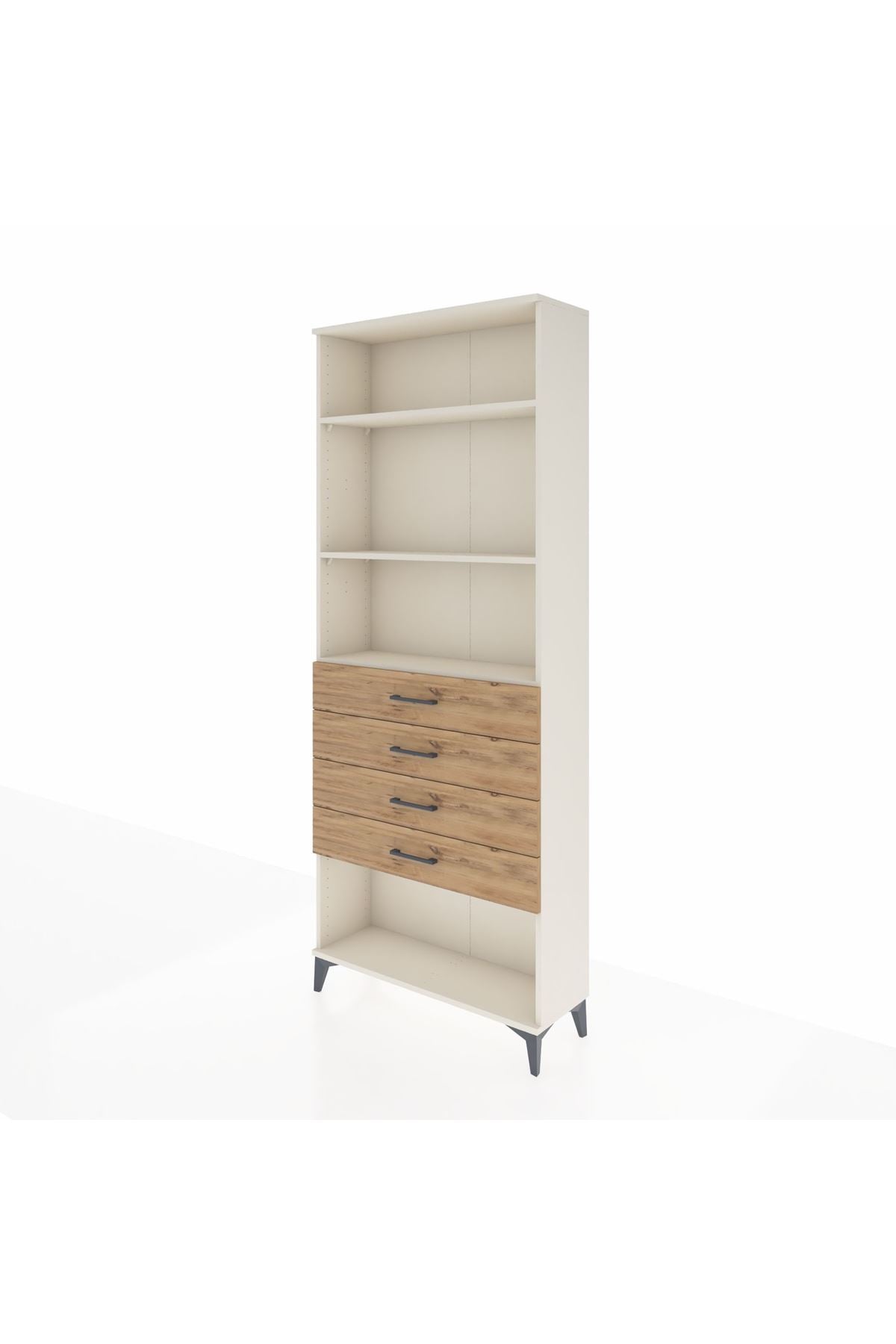 Arges Dolap 3 Raflı 4 Çekmeceli 88x30x221 Aytaşı-Çam