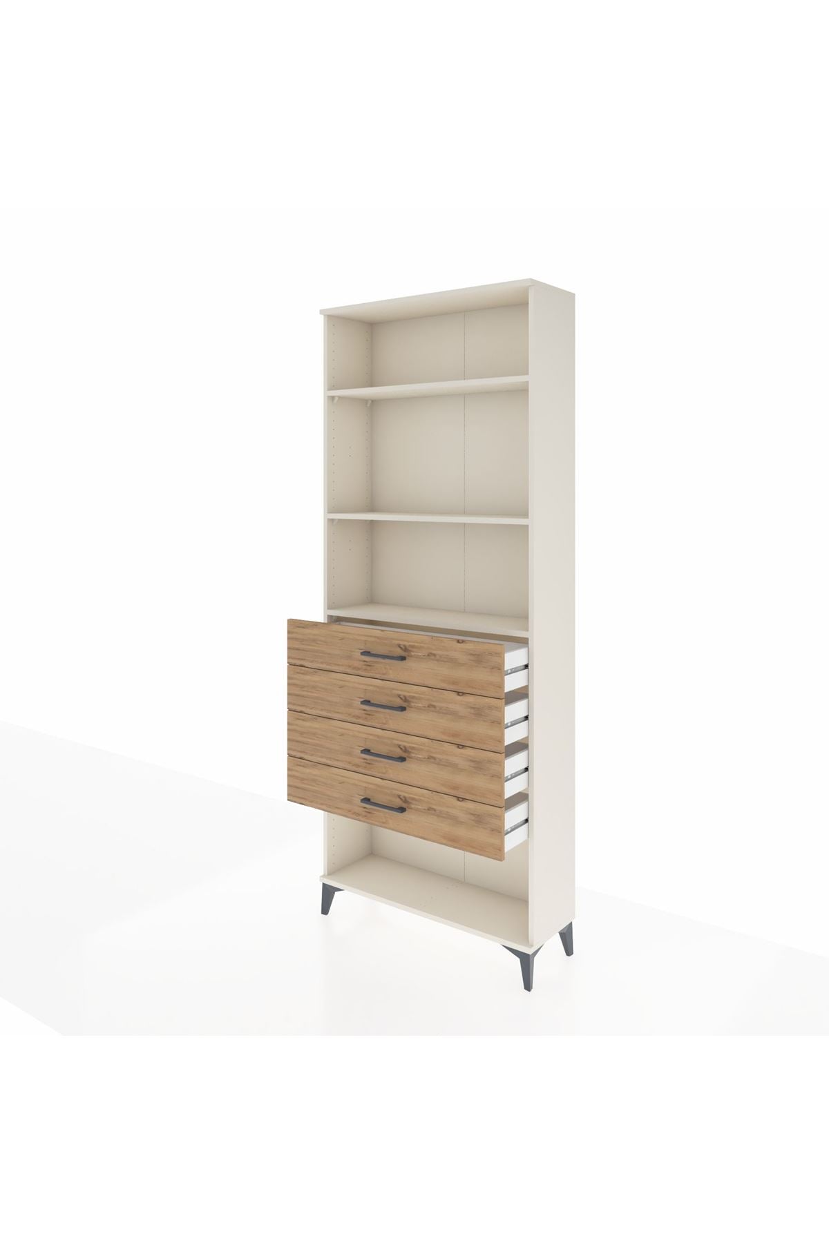 Arges Dolap 3 Raflı 4 Çekmeceli 88x30x221 Aytaşı-Çam