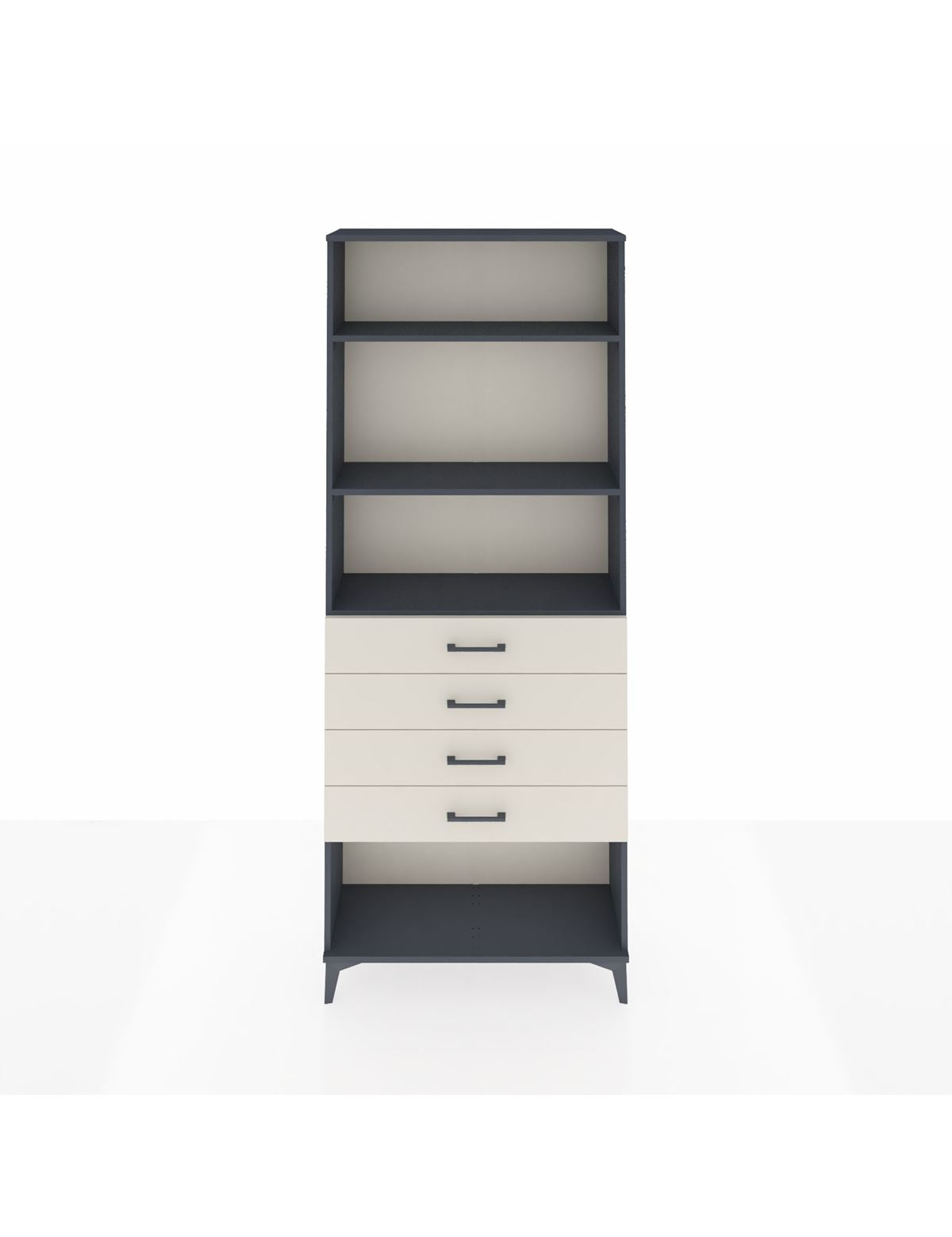 Arges Dolap 3 Raflı 4 Çekmeceli 88x30x221 Antrasit-Aytaşı