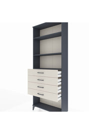 Arges Dolap 3 Raflı 4 Çekmeceli 88x30x221 Antrasit-Aytaşı