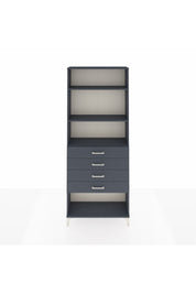 Arges Dolap 3 Raflı 4 Çekmeceli 88x30x221 Antrasit-Antrasit