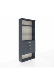 Arges Dolap 3 Raflı 4 Çekmeceli 88x30x221 Antrasit-Antrasit