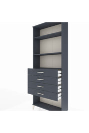 Arges Dolap 3 Raflı 4 Çekmeceli 88x30x221 Antrasit-Antrasit