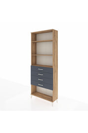 Arges Dolap 3 Raflı 4 Çekmeceli 88x30x221 Çam-Antrasit