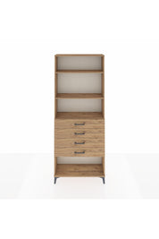 Arges Dolap 3 Raflı 4 Çekmeceli 88x30x221 Çam-Çam