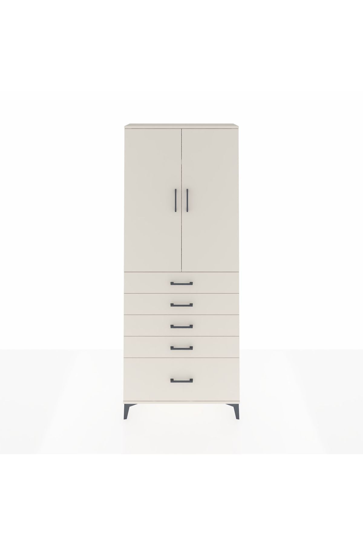 Arges Dolap 3 Raflı 5 Çekmeceli 2 Kapaklı 88x30x221 Aytaşı-Aytaşı