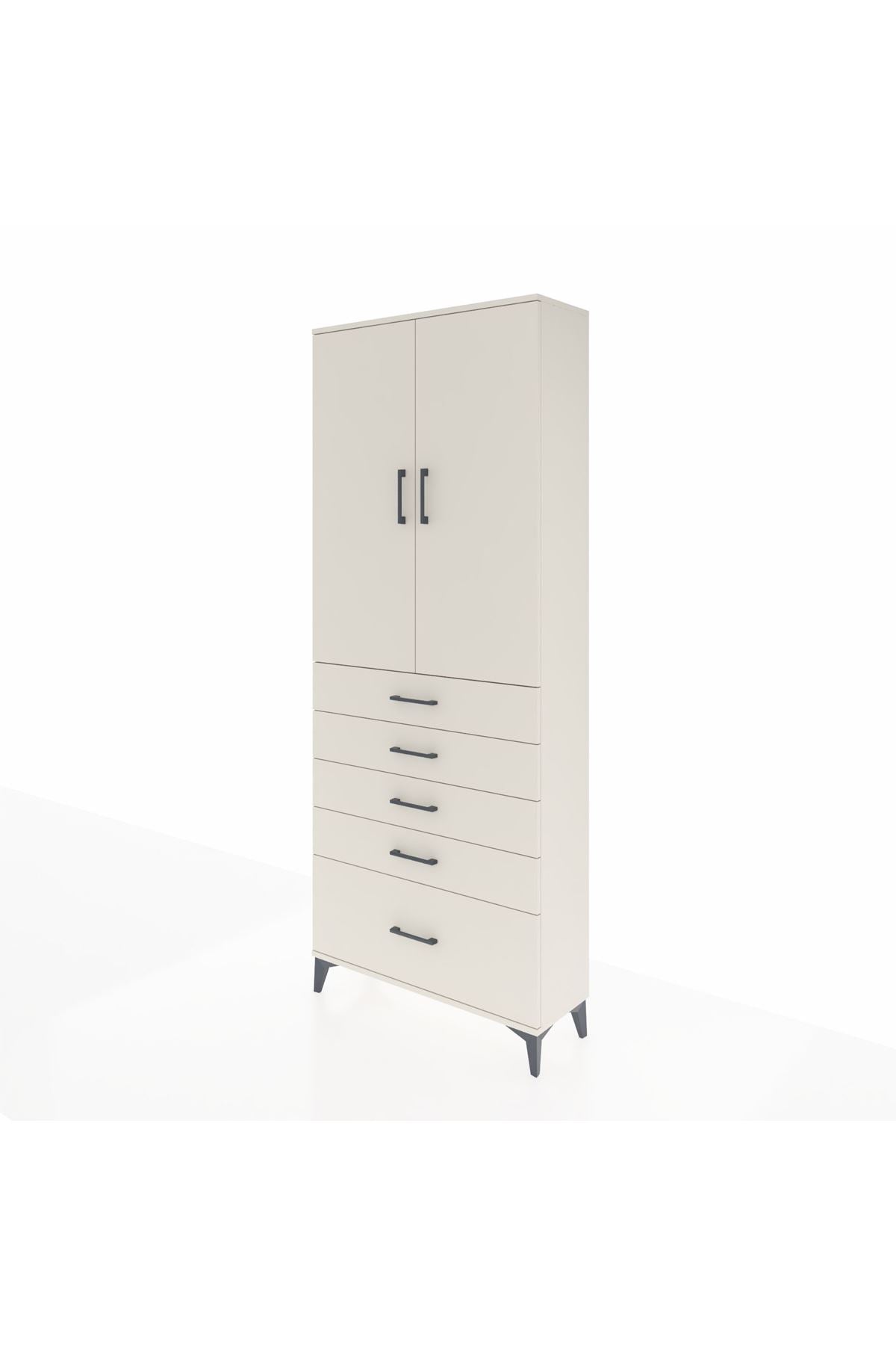 Arges Dolap 3 Raflı 5 Çekmeceli 2 Kapaklı 88x30x221 Aytaşı-Aytaşı