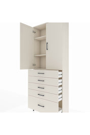 Arges Dolap 3 Raflı 5 Çekmeceli 2 Kapaklı 88x30x221 Aytaşı-Aytaşı