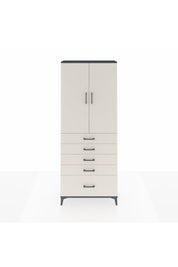 Arges Dolap 3 Raflı 5 Çekmeceli 2 Kapaklı 88x30x221 Antrasit-Aytaşı