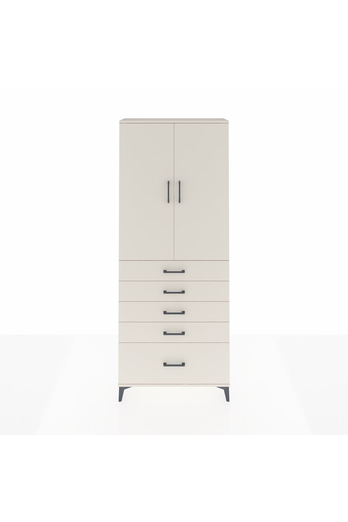 Arges Dolap 2 Raflı 5 Çekmeceli 2 Kapaklı 88x30x221 Aytaşı-Aytaşı