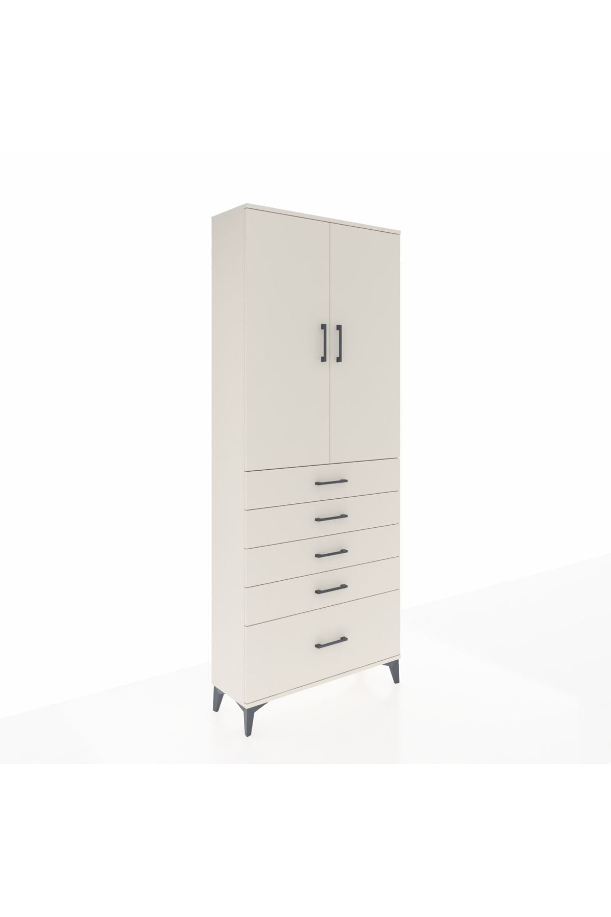 Arges Dolap 2 Raflı 5 Çekmeceli 2 Kapaklı 88x30x221 Aytaşı-Aytaşı