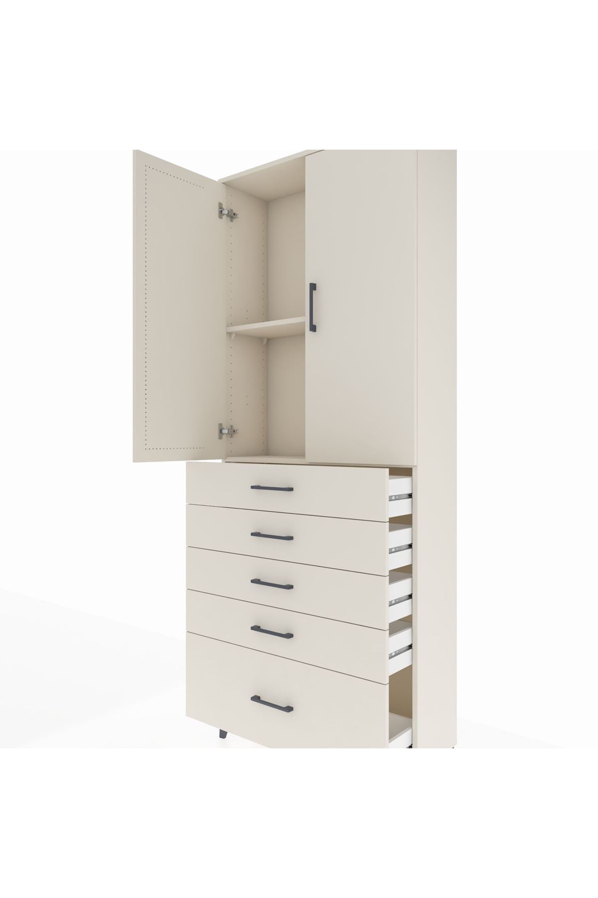 Arges Dolap 2 Raflı 5 Çekmeceli 2 Kapaklı 88x30x221 Aytaşı-Aytaşı