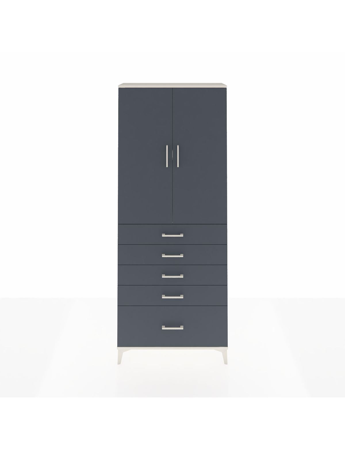 Arges Dolap 2 Raflı 5 Çekmeceli 2 Kapaklı 88x30x221 Aytaşı-Antrasit