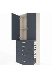 Arges Dolap 2 Raflı 5 Çekmeceli 2 Kapaklı 88x30x221 Aytaşı-Antrasit