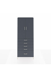 Arges Dolap 2 Raflı 5 Çekmeceli 2 Kapaklı 88x30x221 Antrasit-Antrasit