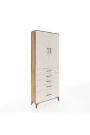 Arges Dolap 2 Raflı 5 Çekmeceli 2 Kapaklı 88x30x221 Çam-Aytaşı