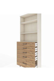 Arges Dolap 3 Raflı 5 Çekmeceli 88x30x221 Aytaşı-Çam