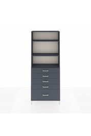 Arges Dolap 3 Raflı 5 Çekmeceli 88x30x221 Antrasit-Antrasit