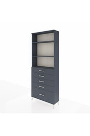 Arges Dolap 3 Raflı 5 Çekmeceli 88x30x221 Antrasit-Antrasit