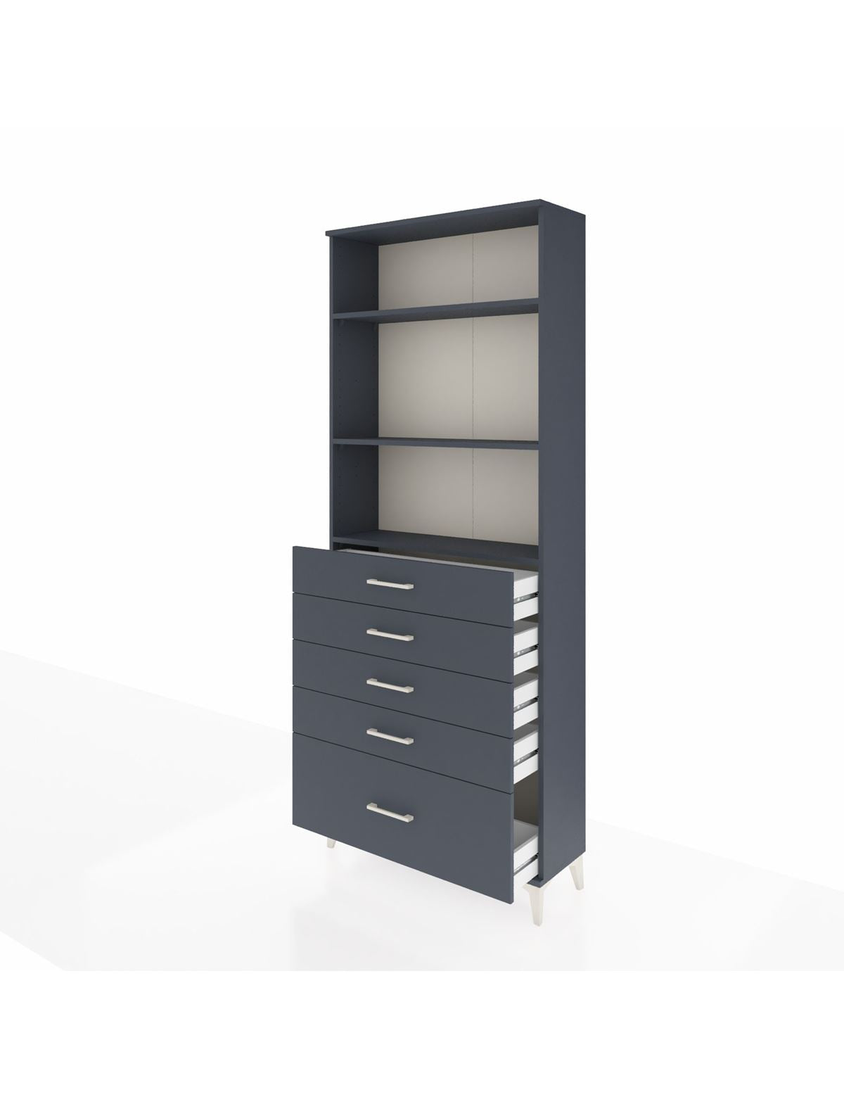 Arges Dolap 3 Raflı 5 Çekmeceli 88x30x221 - S30M129V5A