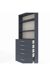 Arges Dolap 3 Raflı 5 Çekmeceli 88x30x221 Antrasit-Antrasit