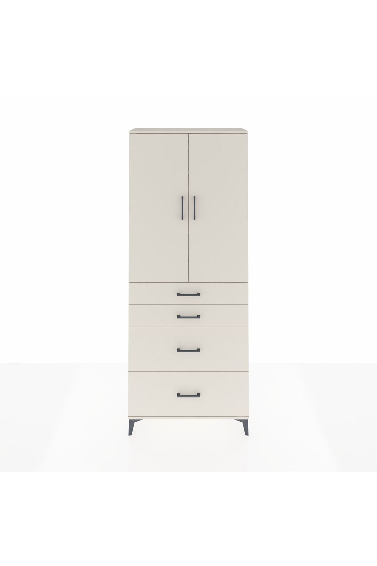 Arges Dolap 3 Raflı 4 Çekmeceli 2 Kapaklı 88x30x221 Aytaşı-Aytaşı