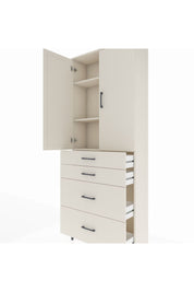 Arges Dolap 3 Raflı 4 Çekmeceli 2 Kapaklı 88x30x221 Aytaşı-Aytaşı