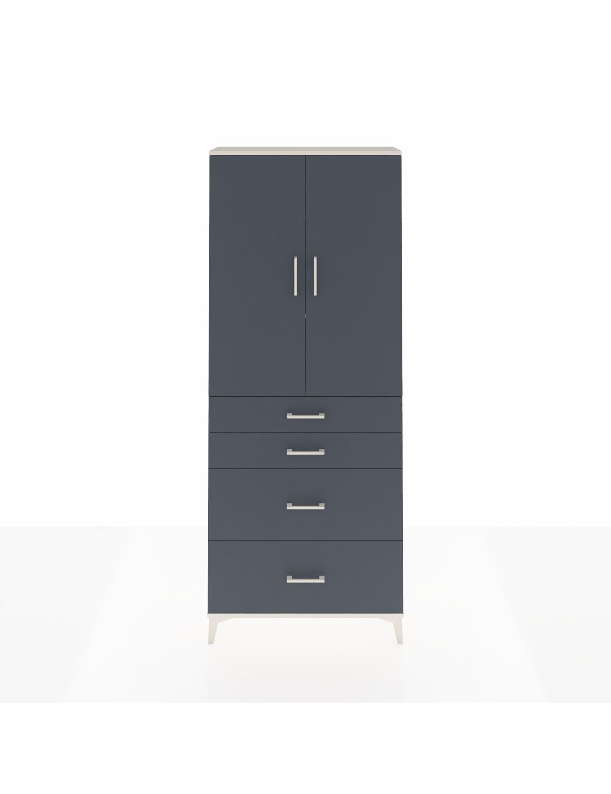 Arges Dolap 3 Raflı 4 Çekmeceli 2 Kapaklı 88x30x221 Aytaşı-Antrasit