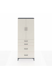 Arges Dolap 3 Raflı 4 Çekmeceli 2 Kapaklı 88x30x221 Antrasit-Aytaşı