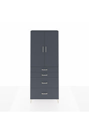 Arges Dolap 3 Raflı 4 Çekmeceli 2 Kapaklı 88x30x221 Antrasit-Antrasit