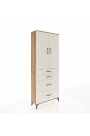 Arges Dolap 3 Raflı 4 Çekmeceli 2 Kapaklı 88x30x221 Çam-Aytaşı