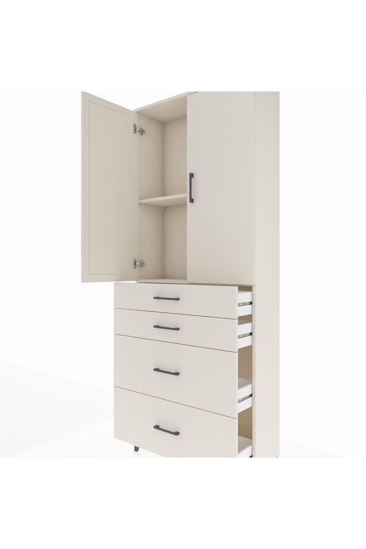 Arges Dolap 2 Raflı 4 Çekmeceli 2 Kapaklı 88x30x221 Aytaşı-Aytaşı