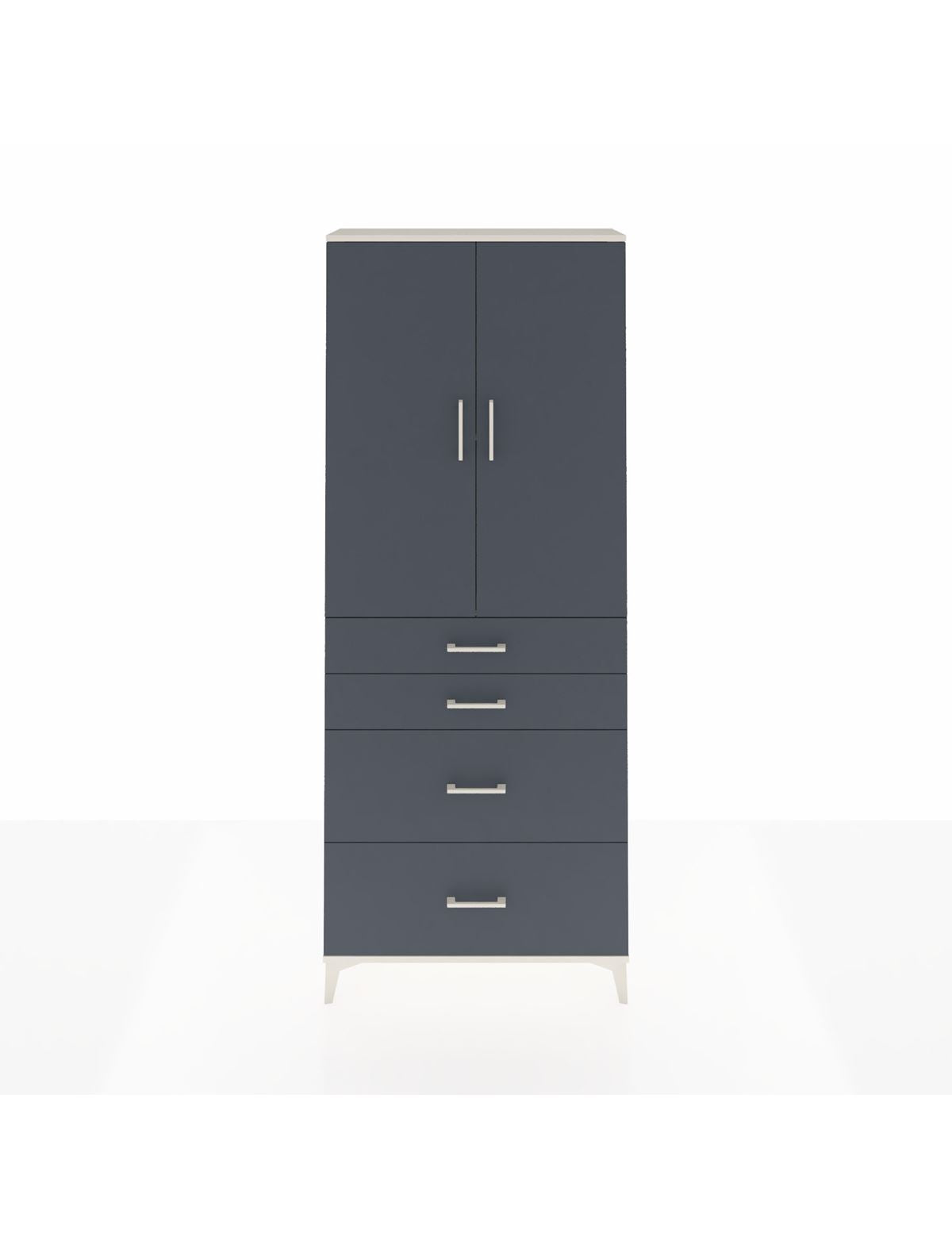 Arges Dolap 2 Raflı 4 Çekmeceli 2 Kapaklı 88x30x221 Aytaşı-Antrasit