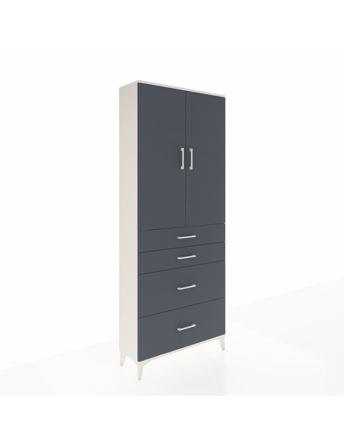 Arges Dolap 2 Raflı 4 Çekmeceli 2 Kapaklı 88x30x221 Aytaşı-Antrasit