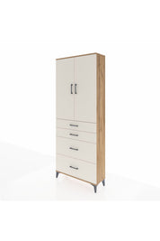 Arges Dolap 2 Raflı 4 Çekmeceli 2 Kapaklı 88x30x221 Çam-Aytaşı