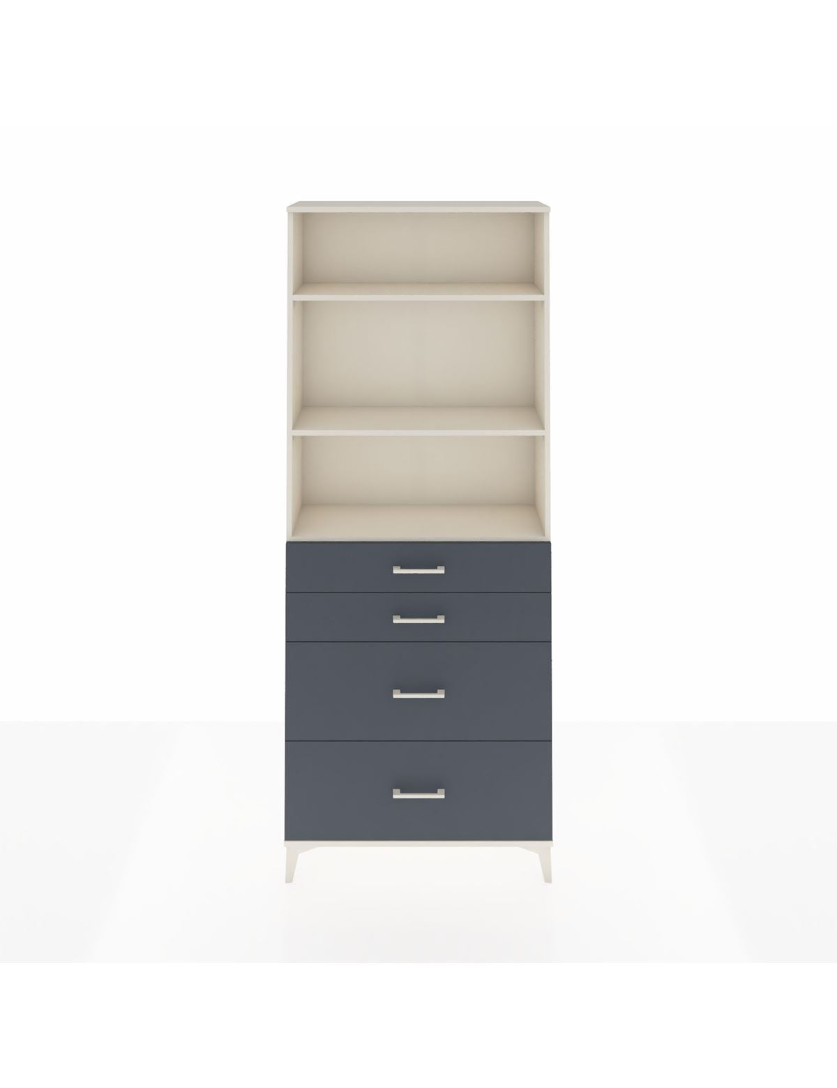 Arges Dolap 3 Raflı 4 Çekmeceli 88x30x221 Aytaşı-Antrasit