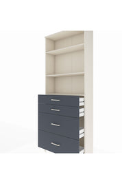 Arges Dolap 3 Raflı 4 Çekmeceli 88x30x221 Aytaşı-Antrasit