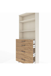 Arges Dolap 3 Raflı 4 Çekmeceli 88x30x221 Aytaşı-Çam