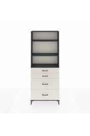 Arges Dolap 3 Raflı 4 Çekmeceli 88x30x221 Antrasit-Aytaşı