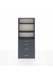 Arges Dolap 3 Raflı 4 Çekmeceli 88x30x221 Antrasit-Antrasit