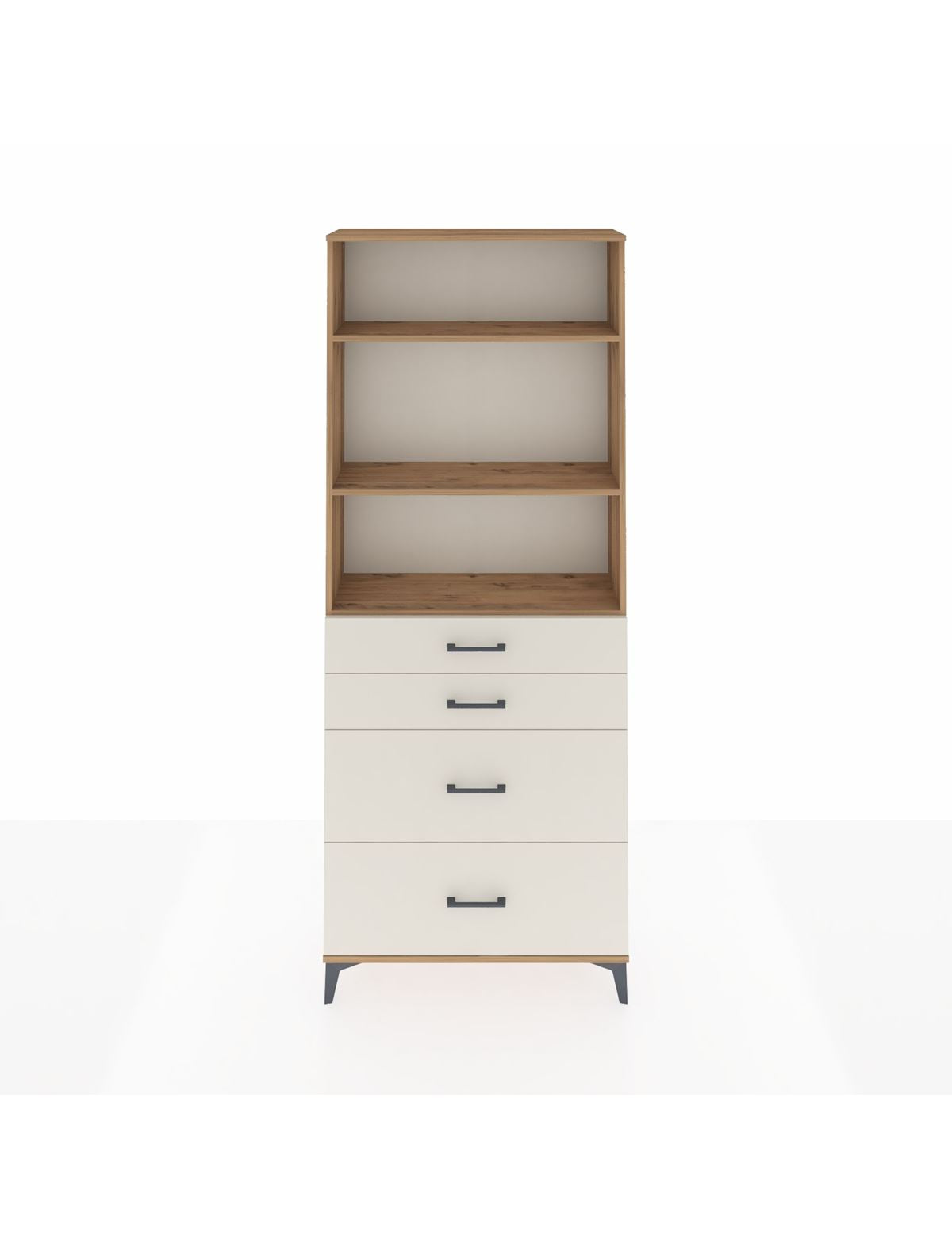 Arges Dolap 3 Raflı 4 Çekmeceli 88x30x221 Çam-Aytaşı