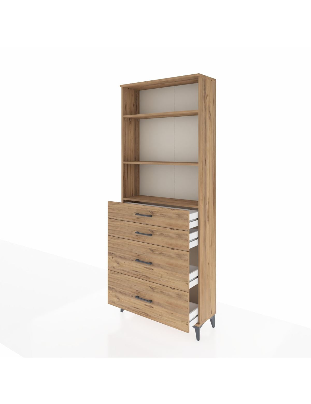Arges Dolap 3 Raflı 4 Çekmeceli 88x30x221 - S30M132V9A