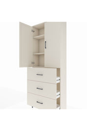 Arges Dolap 3 Raflı 3 Çekmeceli 2 Kapaklı 88x30x221 Aytaşı-Aytaşı