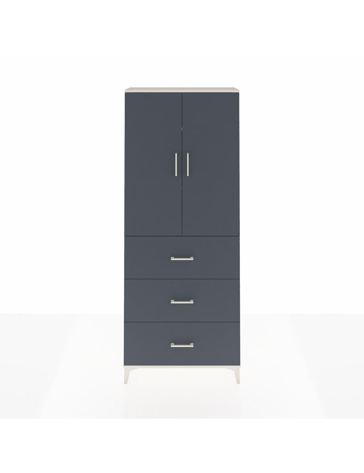 Arges Dolap 3 Raflı 3 Çekmeceli 2 Kapaklı 88x30x221 Aytaşı-Antrasit